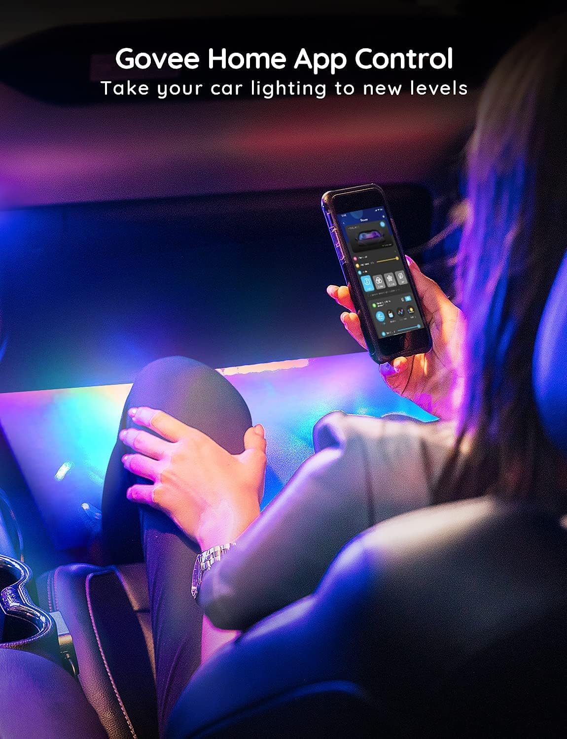 Govee RGBIC Interior Car Lights Eclairage intelligent par bande Transparent Bluetooth