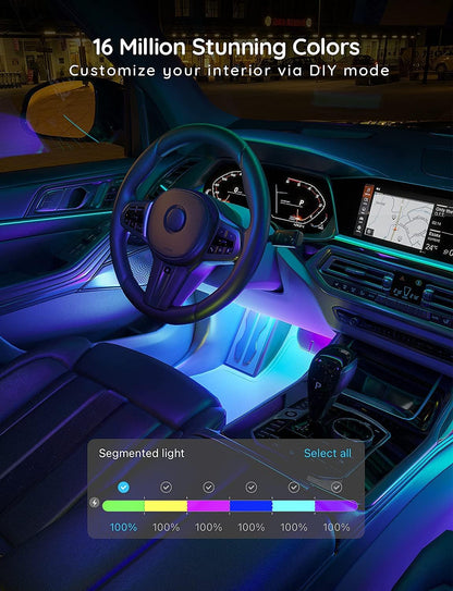 Govee RGBIC Interior Car Lights Eclairage intelligent par bande Transparent Bluetooth