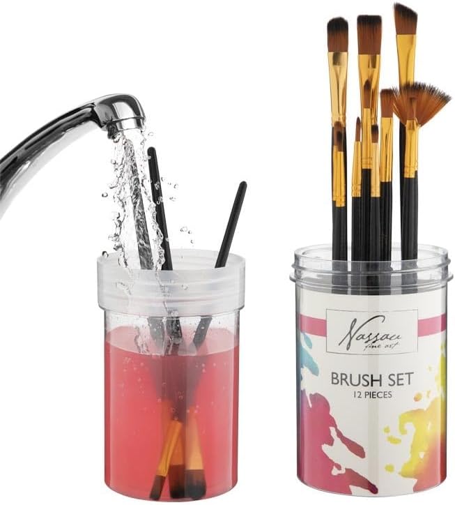 Nassau - Brush set with 12 brushes in screwable tube - (K-AR0827/GE)