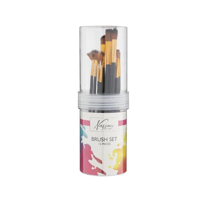 Nassau - Brush set with 12 brushes in screwable tube - (K-AR0827/GE)