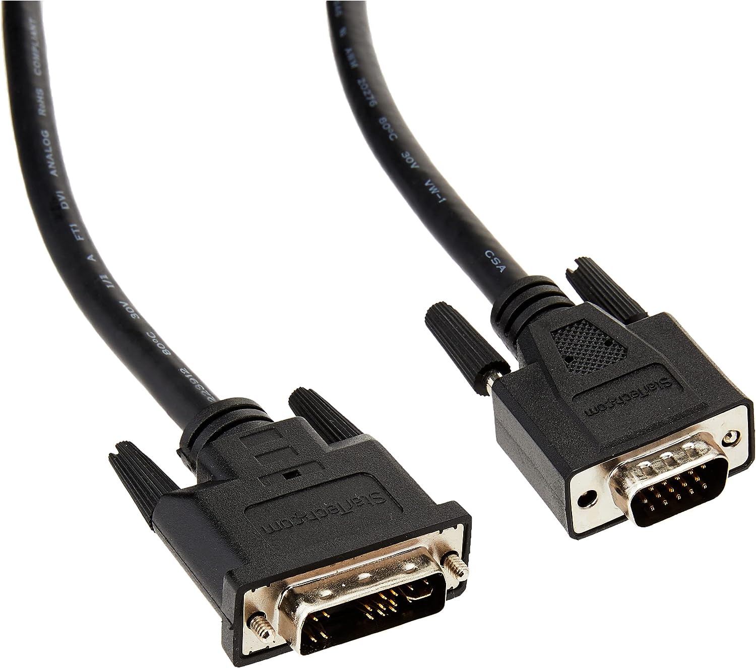 StarTech.com 2m DVI to VGA Display Monitor Cable - DVI to VGA (15 Pin) - 2 Meter DVI-A to VGA Analog Video Cable Male to Male (DVIVGAMM2M)