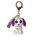 Ty - Anneau porte-clés Mini Boos Clips - Chien - Darling - Multicolore - Avec gland violet - Le porte-clés tendance inspiré des célèbres peluches aux yeux grands scintillants - 10 Cm - 25056
