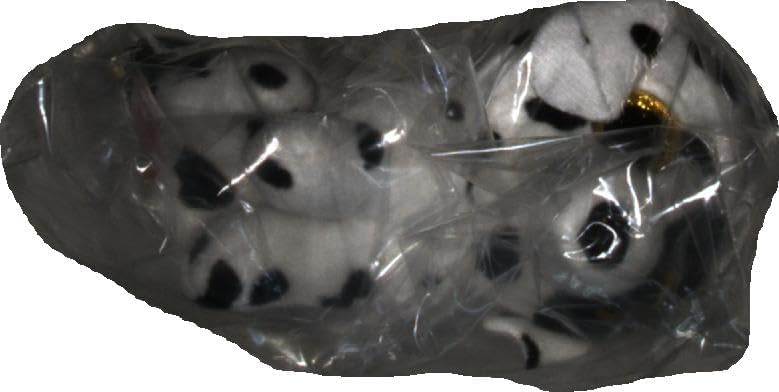 Ty - Plush Key Ring - Beanie Boos Clips - Dalmatian Dog - Luther - Black and White - With Gold Glitter Eyes - The Plush with Big Sparkling Eyes - 12 cm - 35254