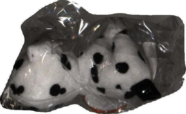 Ty - Plush Key Ring - Beanie Boos Clips - Dalmatian Dog - Luther - Black and White - With Gold Glitter Eyes - The Plush with Big Sparkling Eyes - 12 cm - 35254