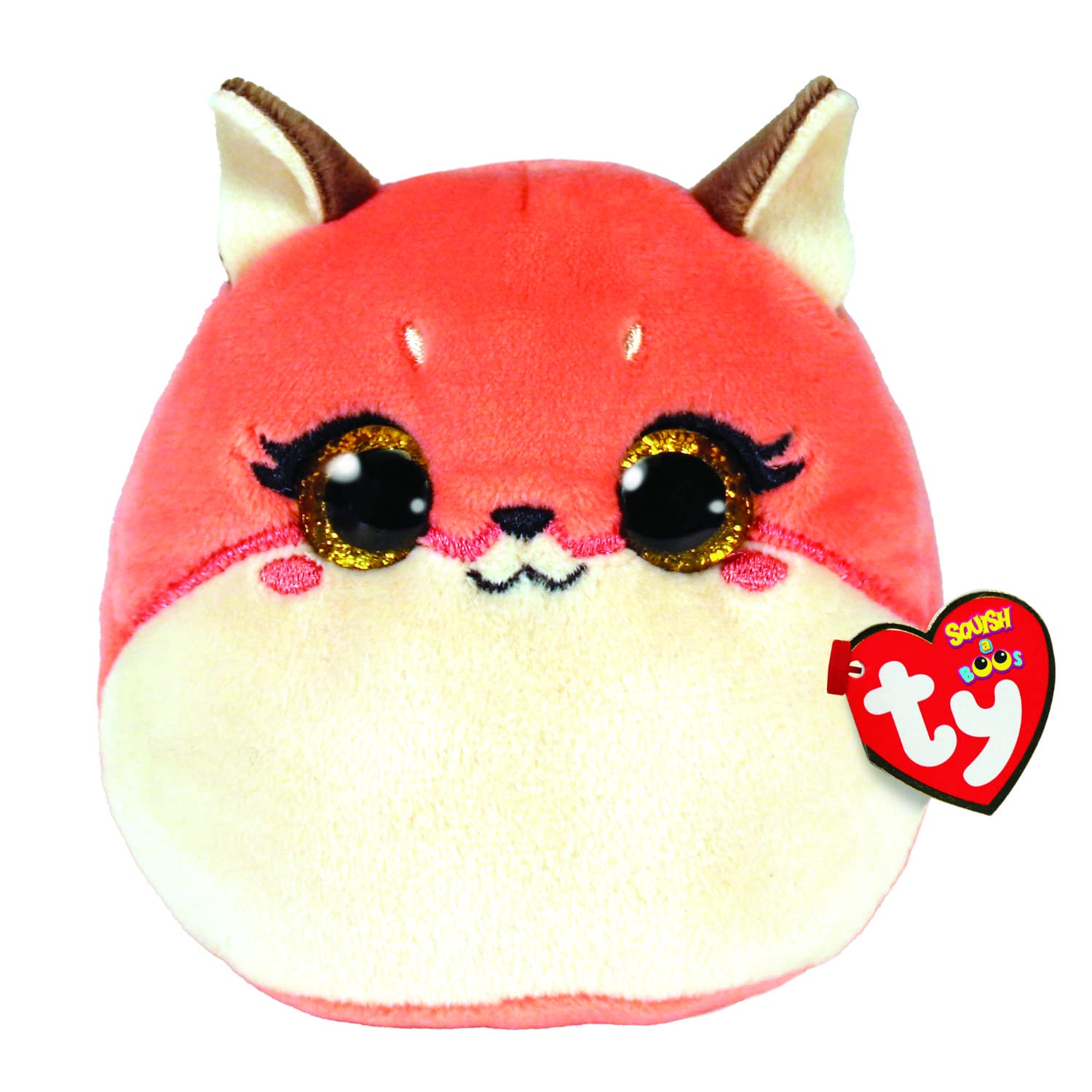 Ty Mini Squishy Beanies - Roxie la Volpina, Mini Cuscino di Peluche con Occhioni Dorati Glitter, Idea Regalo per Grandi e Piccini, Tutti da Collezionare - 8 cm - T39513