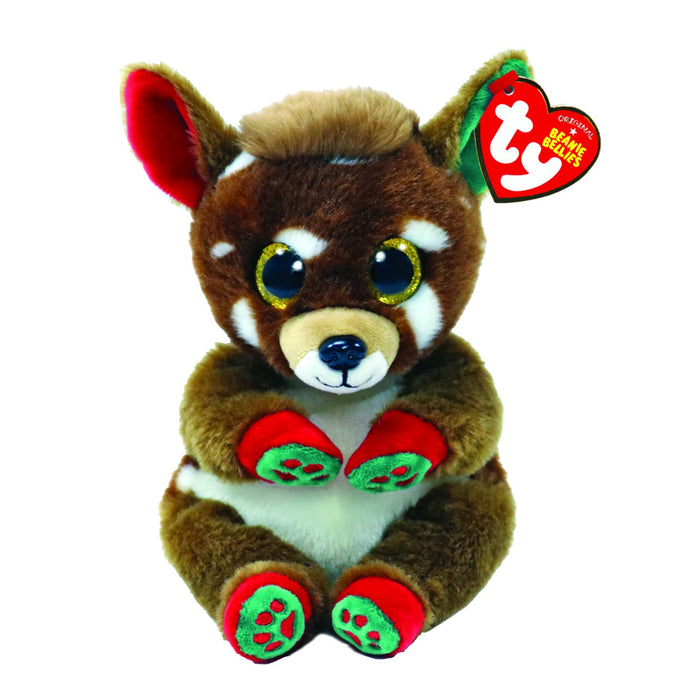Ty UK Ltd Juno Reindeer Beanie Belly Christmas 2022 Beanie Baby Soft Plush Toy Collectible Cuddly Stuffed Teddy 20cm