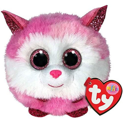 TY 2007542 Princess Pink Husky Puffies Plush Animal, Multicolor Husky Princess