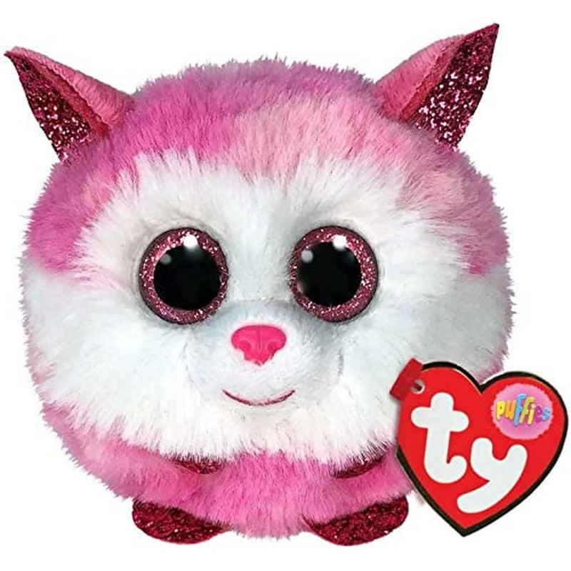 TY 2007542 Princess Pink Husky Puffies Plush Animal, Multicolor Husky Princess
