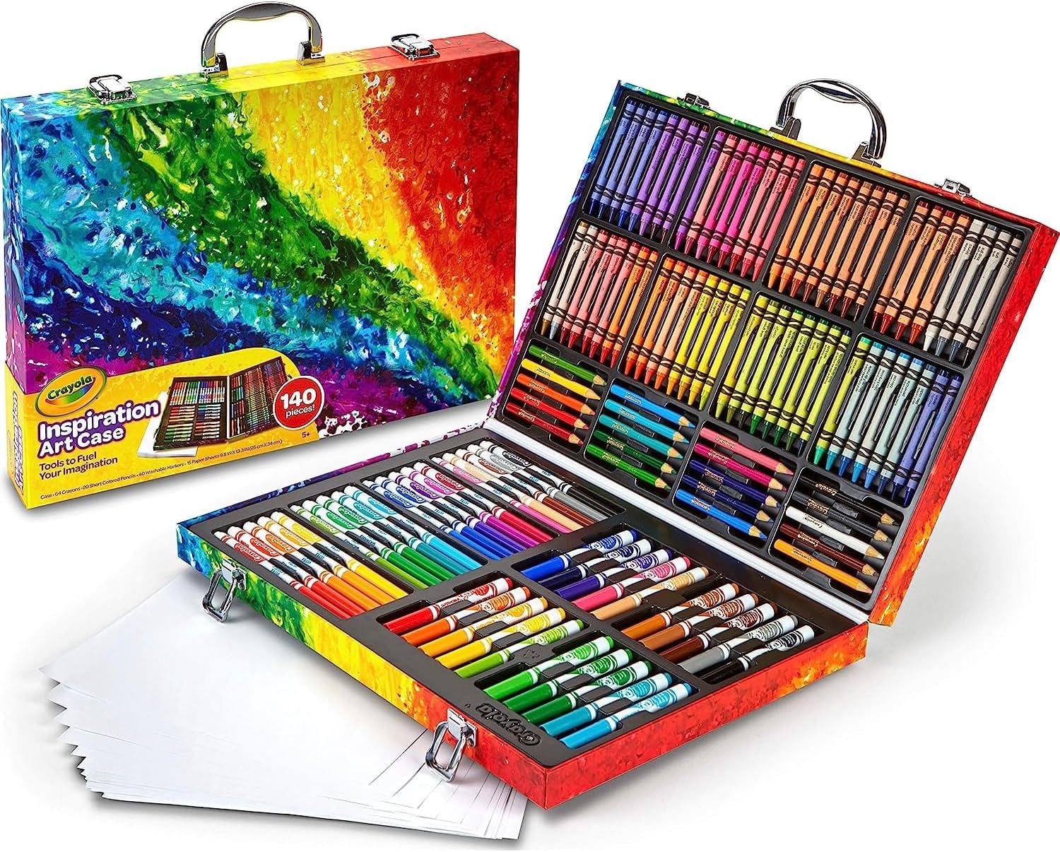 Crayola Inspiration Art Case Coloring Set - Rainbow (140ct), Art Kit For Kids, Back to School Supplies, Toys for Girls & Boys