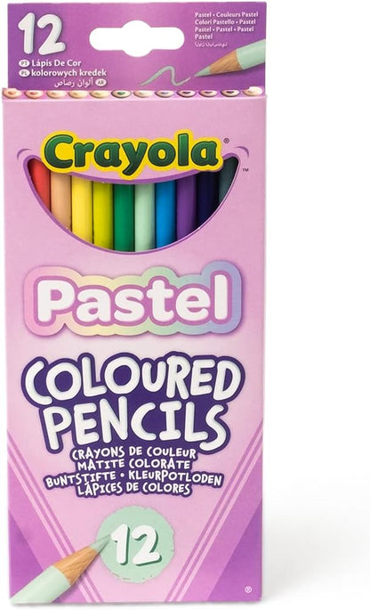 Crayola Pastel, Crayons de Couleur pour le Dessin, Pack de 12 pièces, pour l'École et le temps Libre, Couleurs Pastel, 68-3366