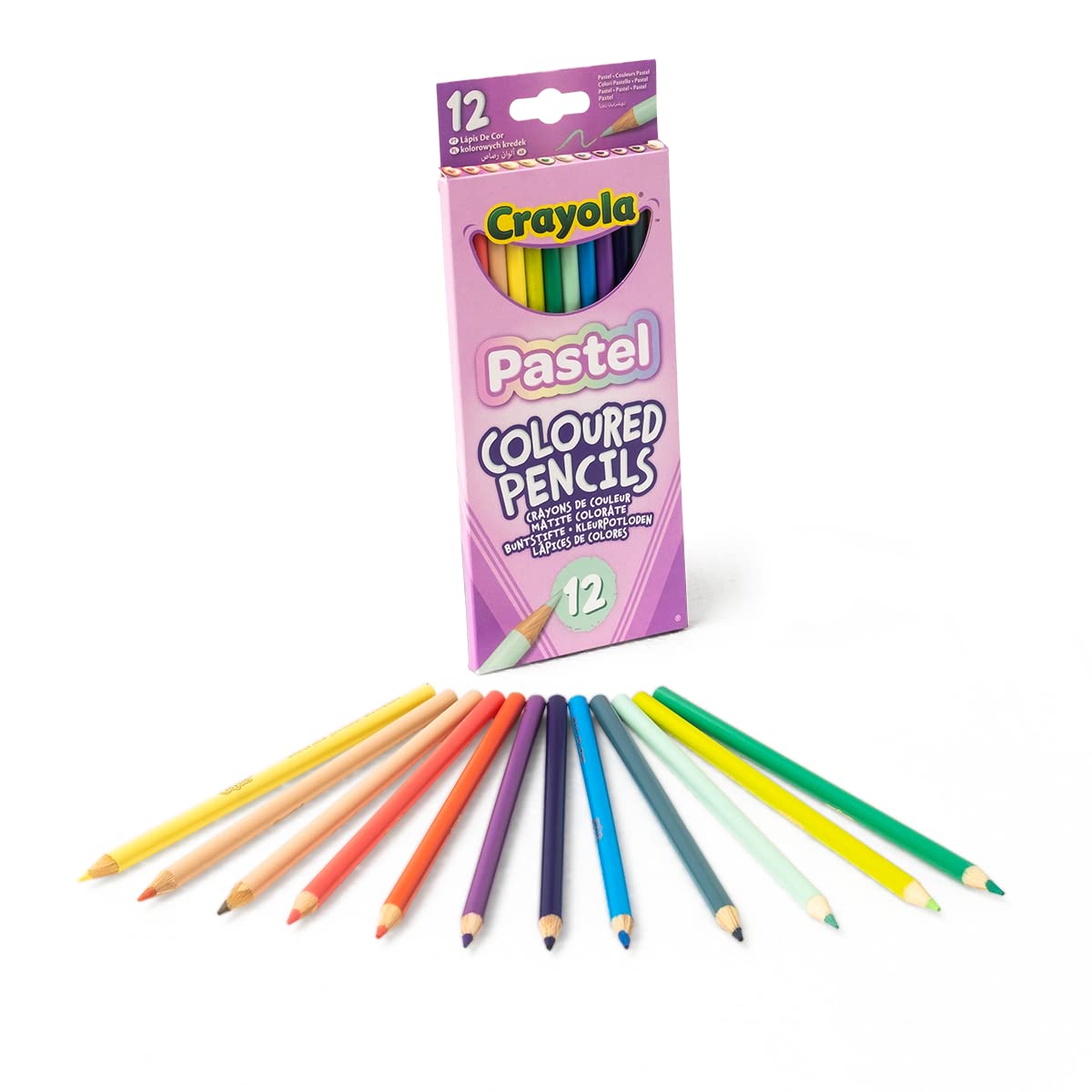Crayola Pastel, Crayons de Couleur pour le Dessin, Pack de 12 pièces, pour l'École et le temps Libre, Couleurs Pastel, 68-3366