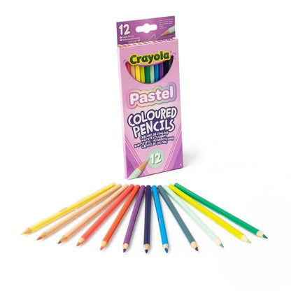 Crayola Pastel, Crayons de Couleur pour le Dessin, Pack de 12 pièces, pour l'École et le temps Libre, Couleurs Pastel, 68-3366