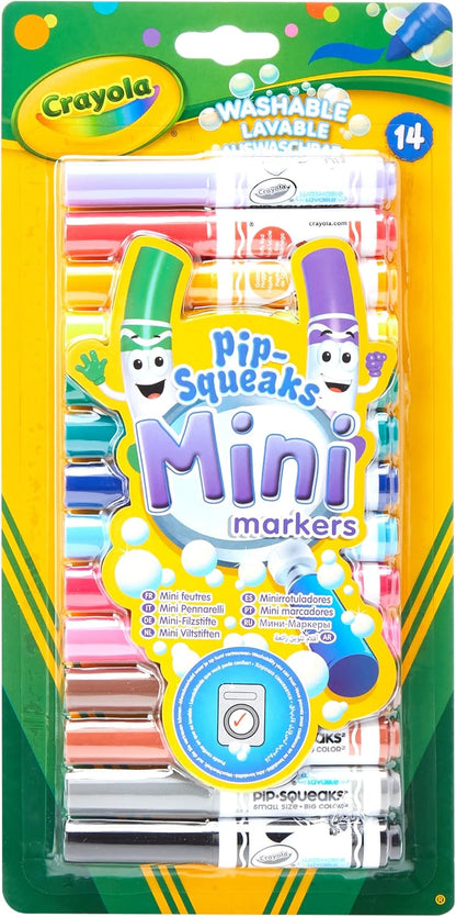 Crayola Pip-Squeaks Mini Washable Felt Tip Colouring Pens, Pack of 14 - Ideal for Little Fingers