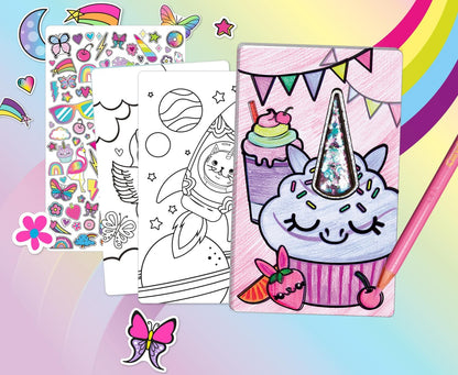 CRAYOLA Creations Unicorn Fantasy Set, Album with 20 Colouring Pages and 100 Stickers, Creative Activity for Children from 6 Years, 04-1174