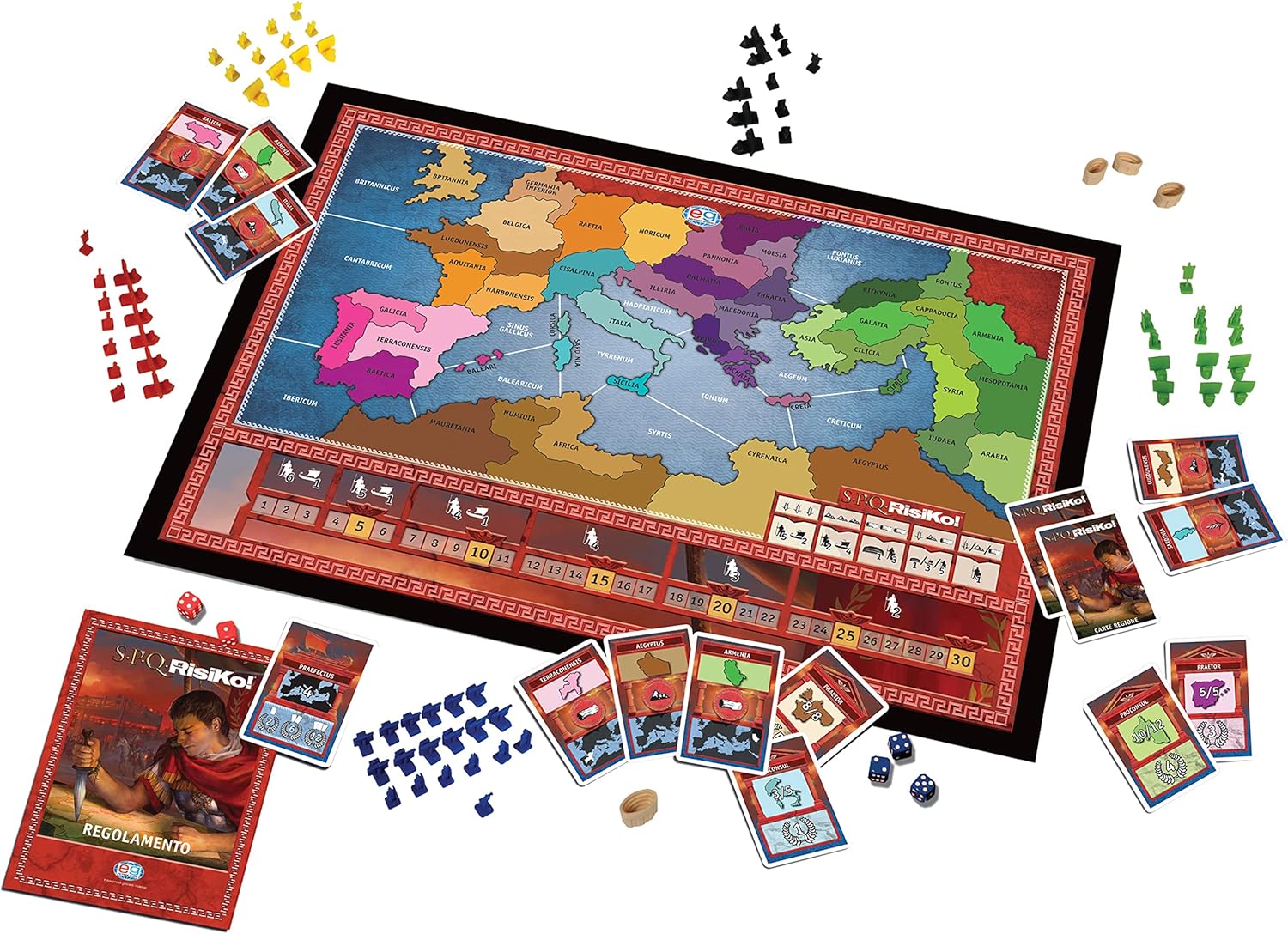 Spin Master Games SPQRisiKo table. The most played strategy game in Italy, set in the ancient Roman Empire, from 8 years old, SPQR, Multicoloured, 6053992