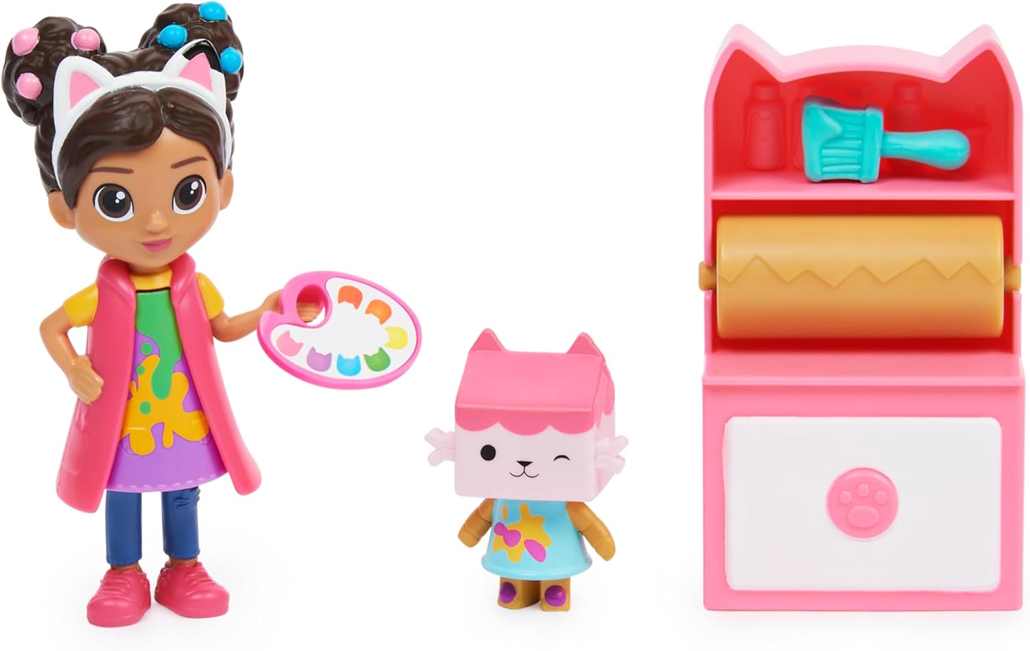 Gabby's Dollhouse, Mini set Studio d’arte, con Gabby e Baby Scatola, giochi per bambini dai 3 anni in su