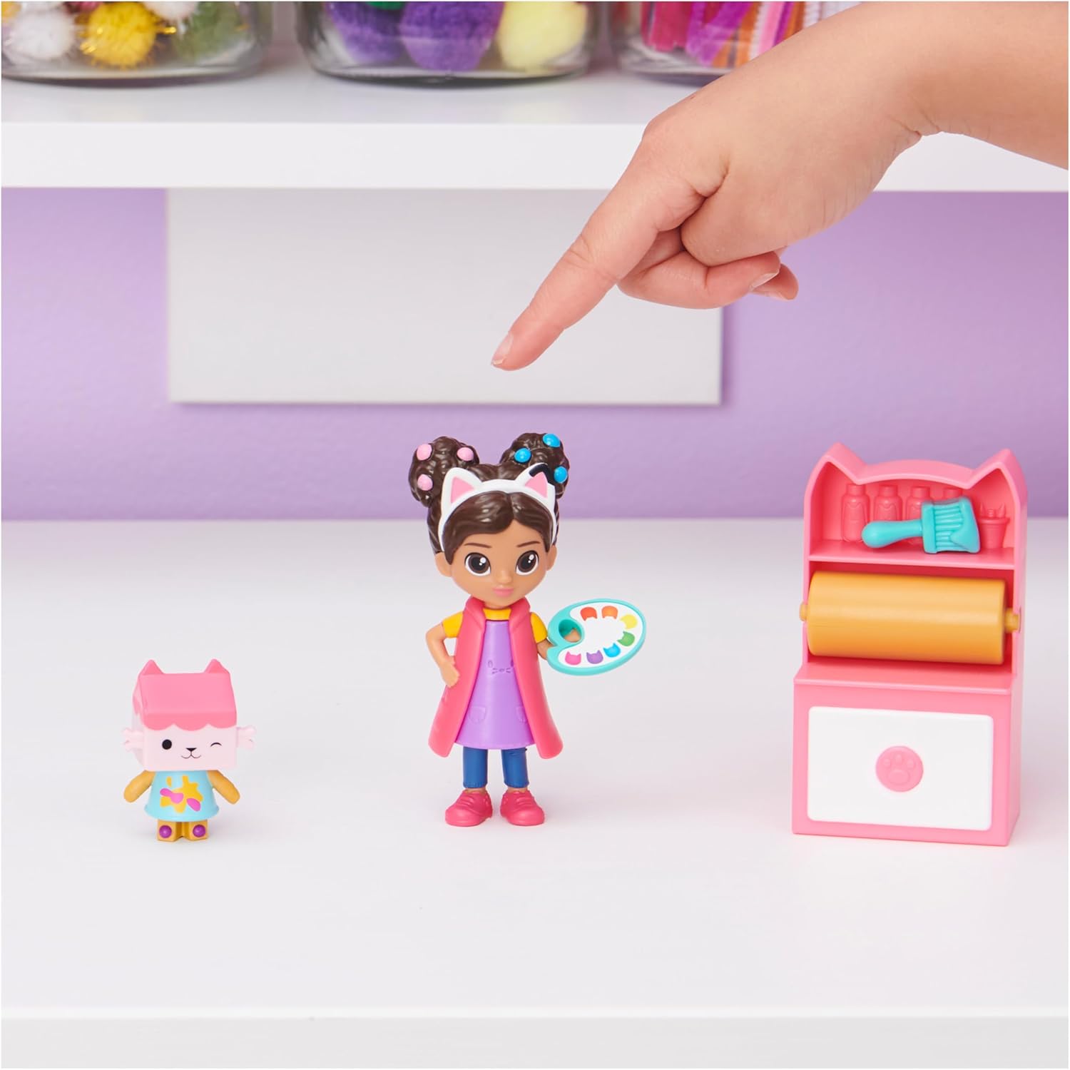 Gabby's Dollhouse, Mini set Studio d’arte, con Gabby e Baby Scatola, giochi per bambini dai 3 anni in su