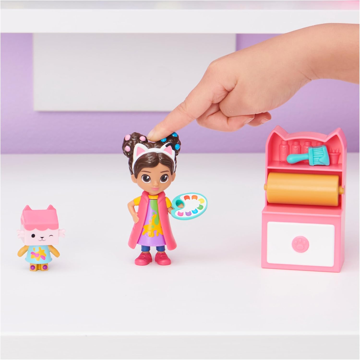 Gabby's Dollhouse, Mini set Studio d’arte, con Gabby e Baby Scatola, giochi per bambini dai 3 anni in su