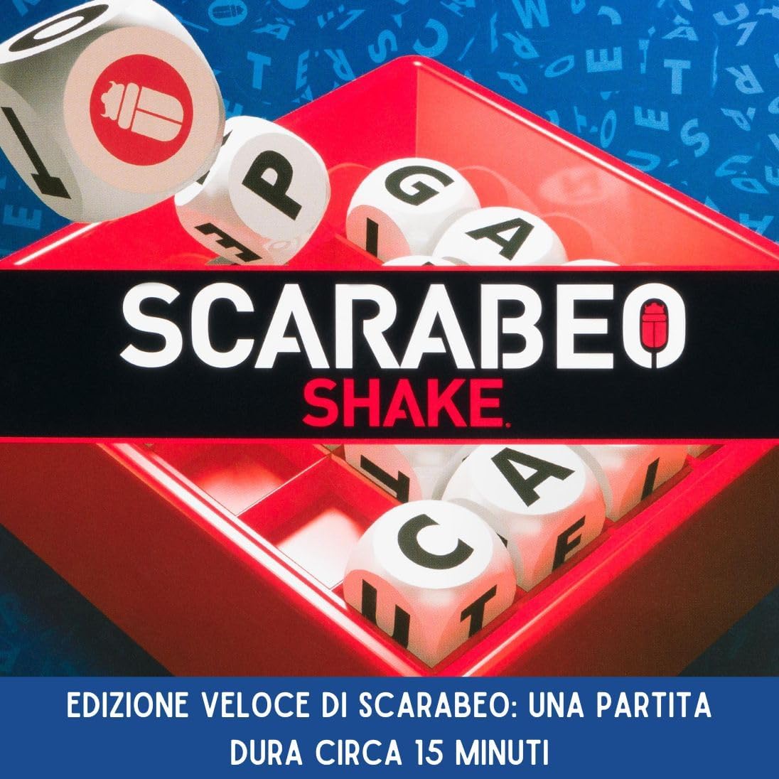 Scarabeo Shake by Editrice Giochi Scrabble Board Game | Word Games | Travel Games| Board Games for Adults and Kids Ages 8 and up