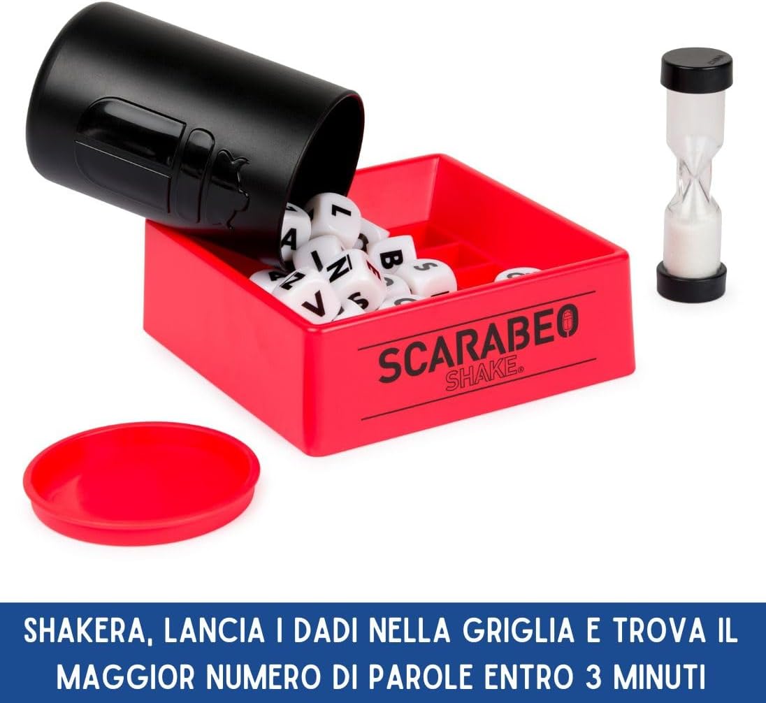 Scarabeo Shake by Editrice Giochi Scrabble Board Game | Word Games | Travel Games| Board Games for Adults and Kids Ages 8 and up