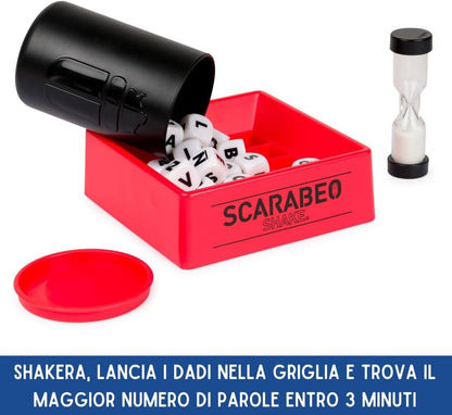 Scarabeo Shake by Editrice Giochi Scrabble Board Game | Word Games | Travel Games| Board Games for Adults and Kids Ages 8 and up