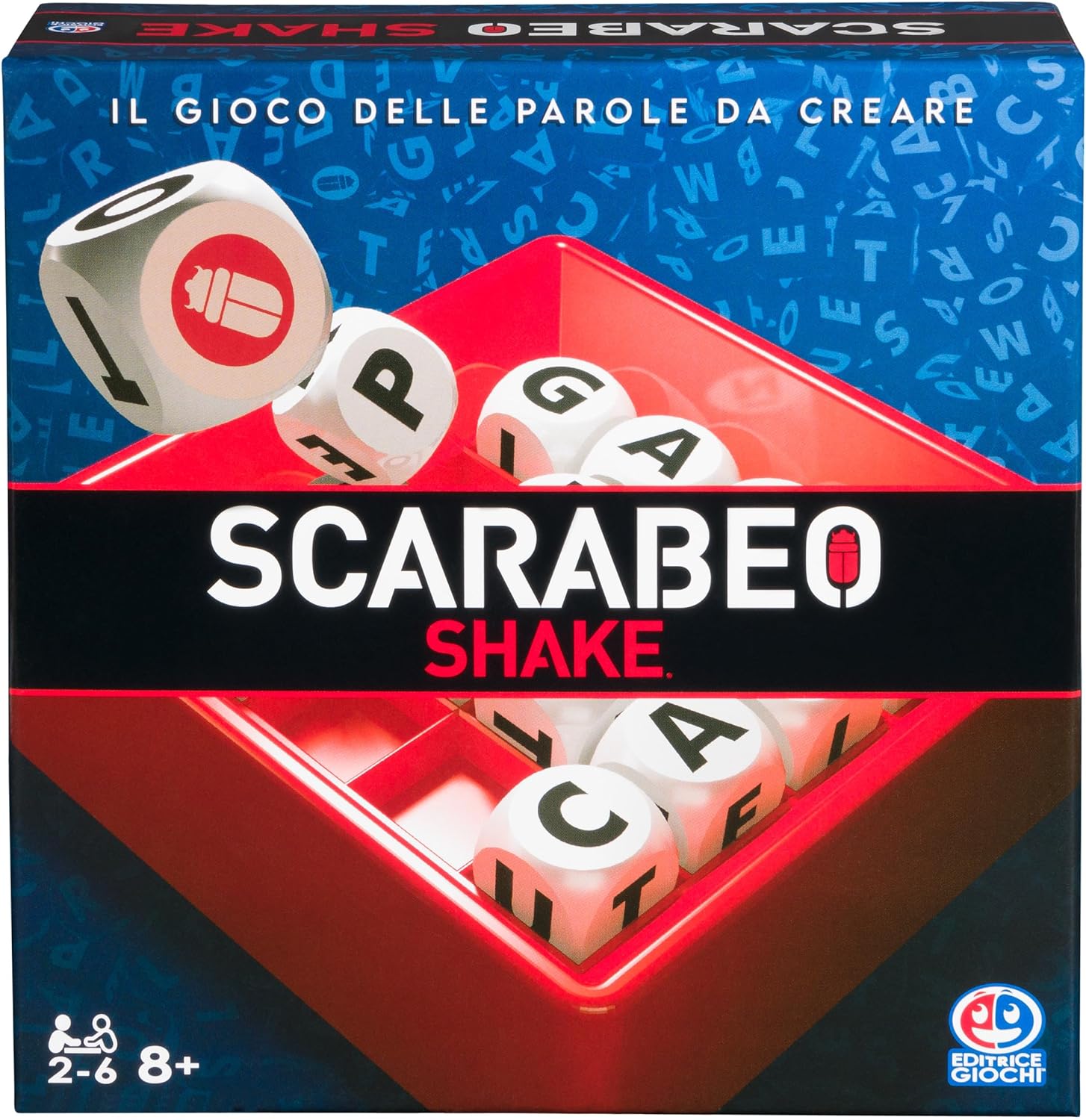 Scarabeo Shake by Editrice Giochi Scrabble Board Game | Word Games | Travel Games| Board Games for Adults and Kids Ages 8 and up