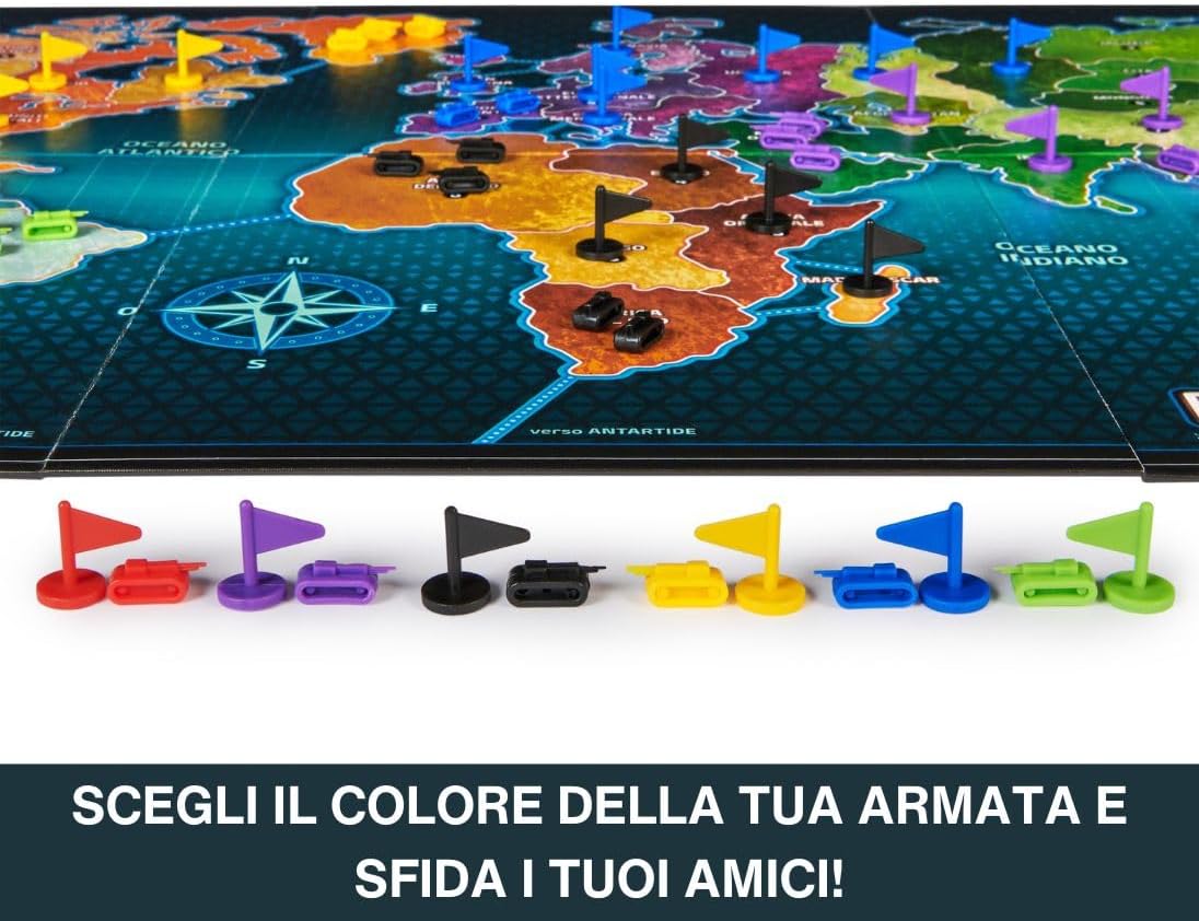 Spin Master Games, Editrice Spiele, Risiko, Boxspiele, Risico Classic Edition 2023, Gesellschaftsspiele und Strategie für Familie und Freunde, für Erwachsene und Kinder, von 3 bis 6 Spielern, ab