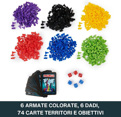 Spin Master Games, Editrice Spiele, Risiko, Boxspiele, Risico Classic Edition 2023, Gesellschaftsspiele und Strategie für Familie und Freunde, für Erwachsene und Kinder, von 3 bis 6 Spielern, ab
