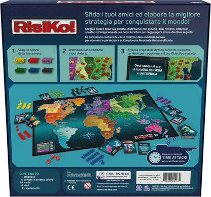 Spin Master Games, Editrice Spiele, Risiko, Boxspiele, Risico Classic Edition 2023, Gesellschaftsspiele und Strategie für Familie und Freunde, für Erwachsene und Kinder, von 3 bis 6 Spielern, ab