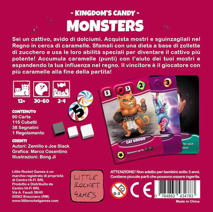 LITTLE ROCKET GAMES Kingdom Candy Monsters Board game in Italian