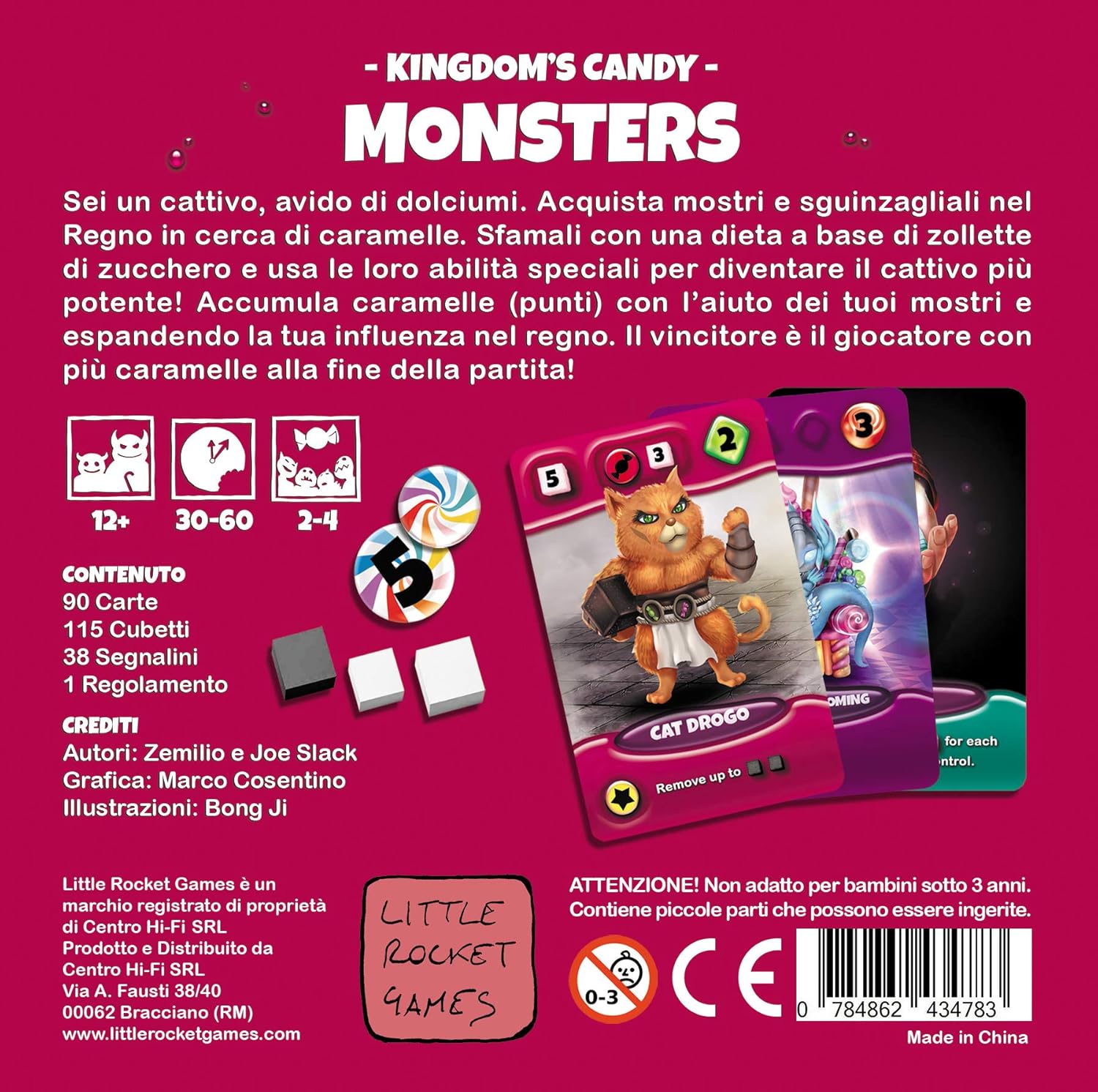 LITTLE ROCKET GAMES Kingdom Candy Monsters Board game in Italian