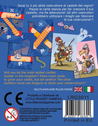 LITTLE ROCKET GAMES Castle Rooms Card Game Board Games Italian/English