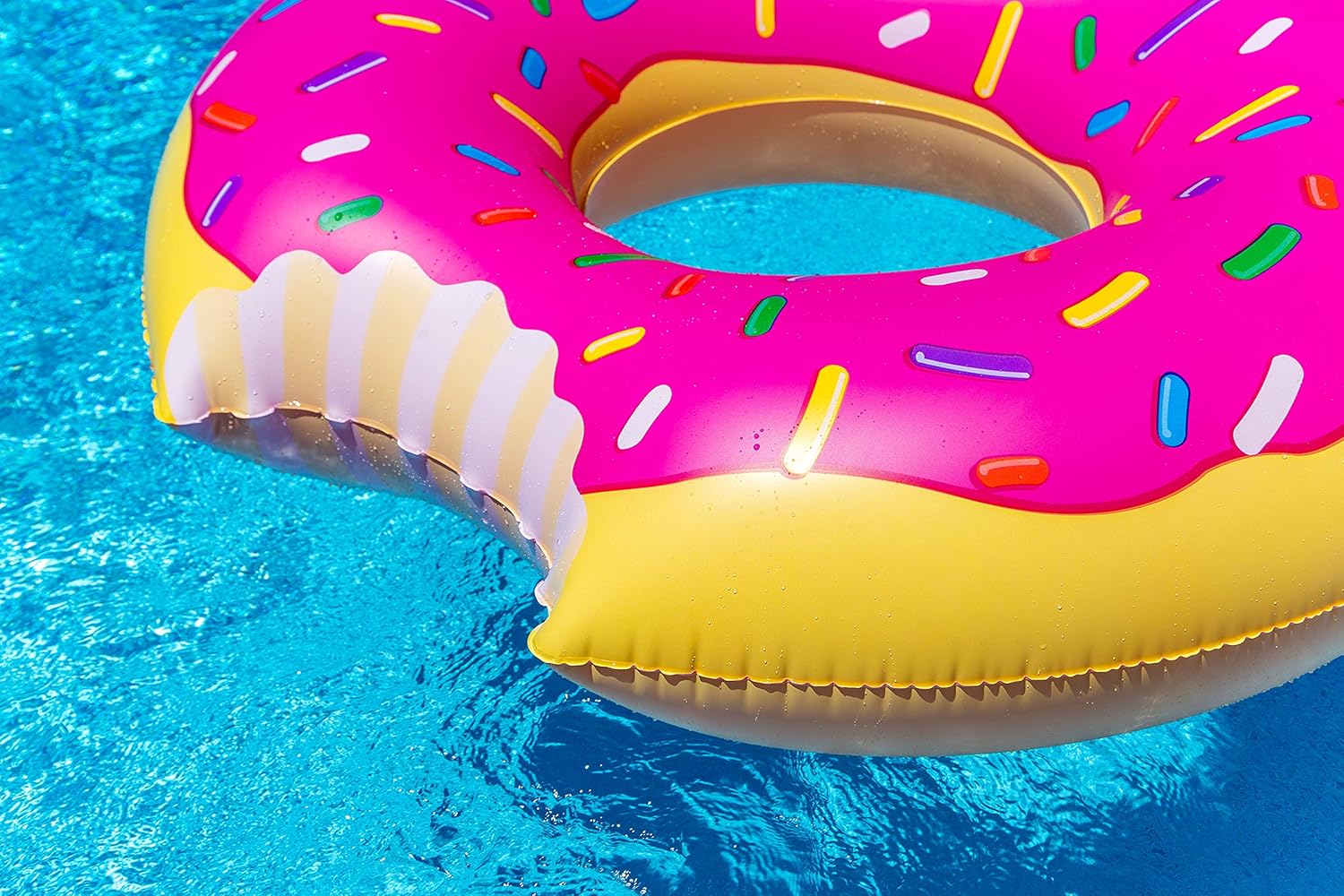 BigMouth Inc. Inflatable Strawberry Frosted Donut 4 ft Wide Pool Float Rubber Ring Made from Durable Vinyl | 150 cm Diameter