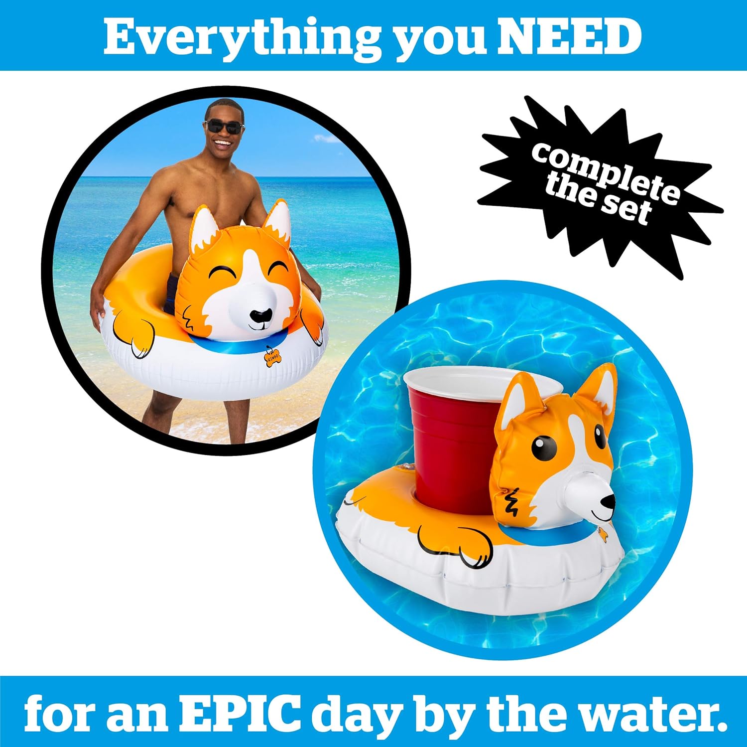 BigMouth Inc. Inflatable Floating Drink Holder, Cup Holder Floats, 2-Pack, Great for Pool Parties and Special Events