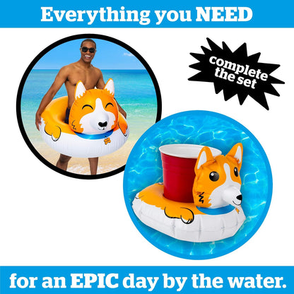 BigMouth Inc. Inflatable Floating Drink Holder, Cup Holder Floats, 2-Pack, Great for Pool Parties and Special Events