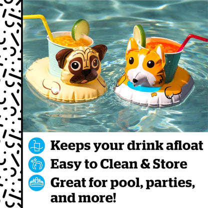 BigMouth Inc. Inflatable Floating Drink Holder, Cup Holder Floats, 2-Pack, Great for Pool Parties and Special Events