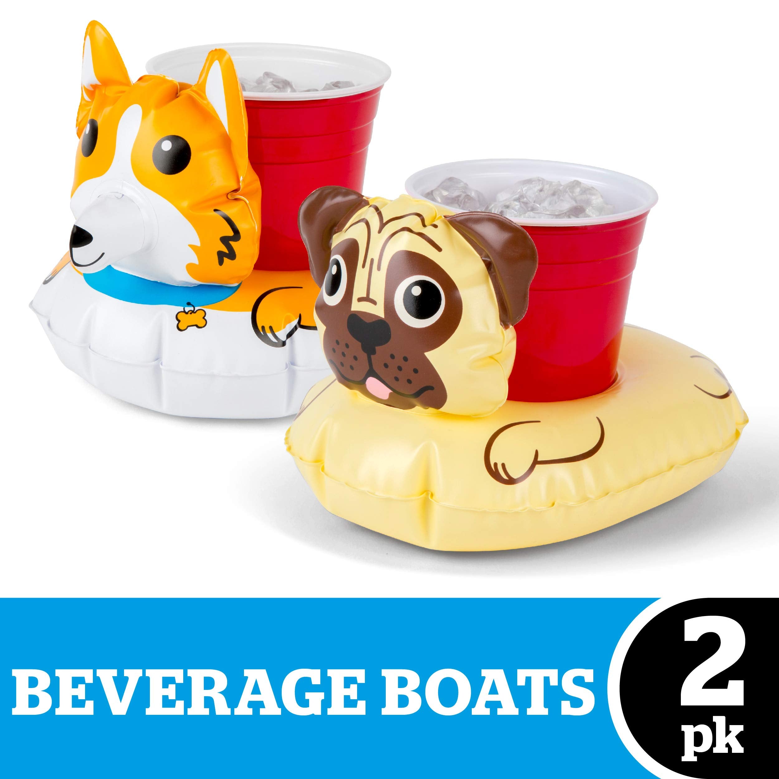 BigMouth Inc. Inflatable Floating Drink Holder, Cup Holder Floats, 2-Pack, Great for Pool Parties and Special Events