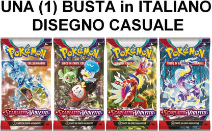 Pokemon SCARLATTO and VIOLETTO 1 Pack Single Envelope Italian Booster with 10 cards - Artwork RANDOM - (ENGLISH) Sachet (EN