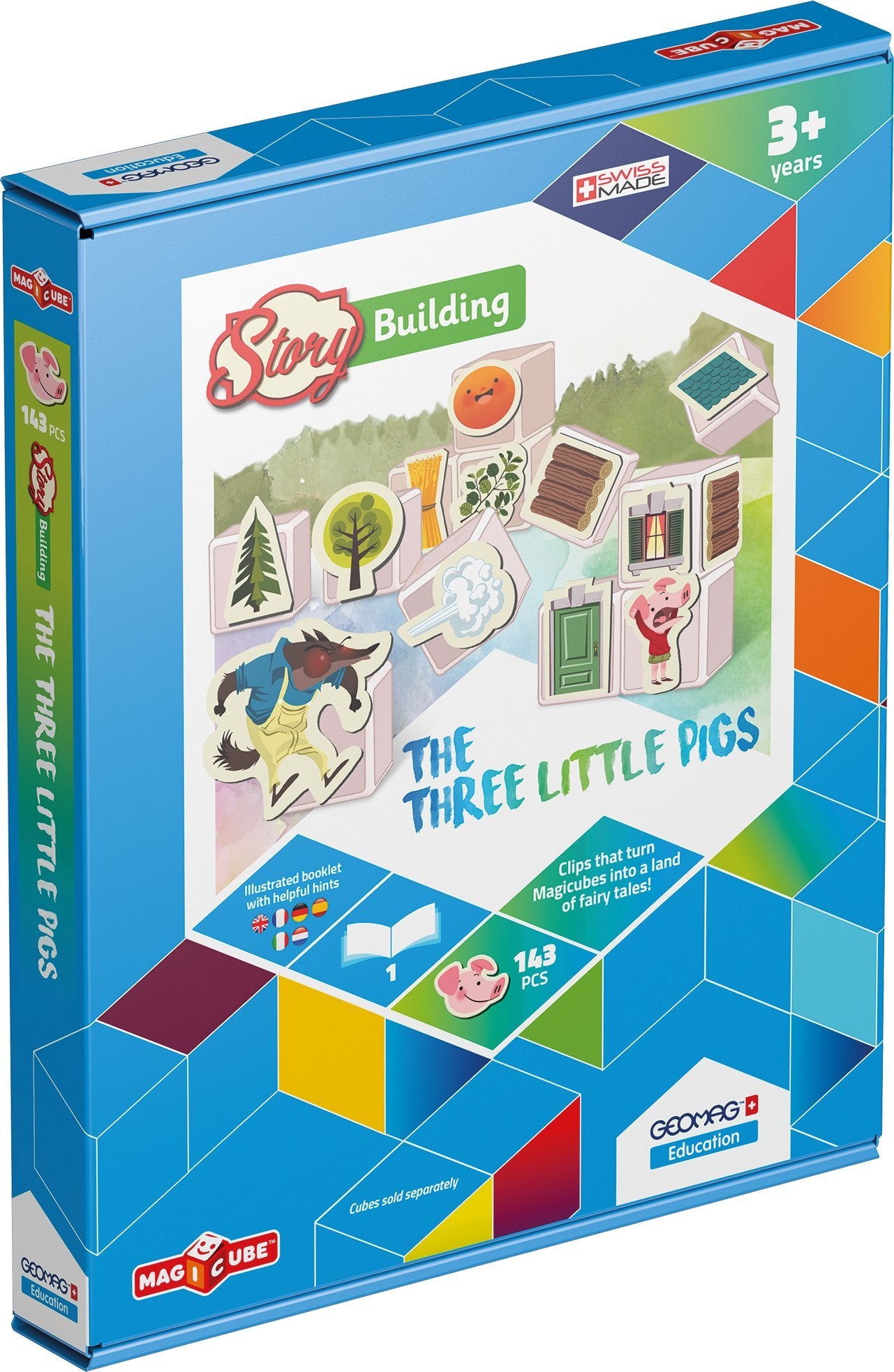 Geomag Education 231 - Magicube Storybuilding - The Three Little Pigs - 143-Piece Box