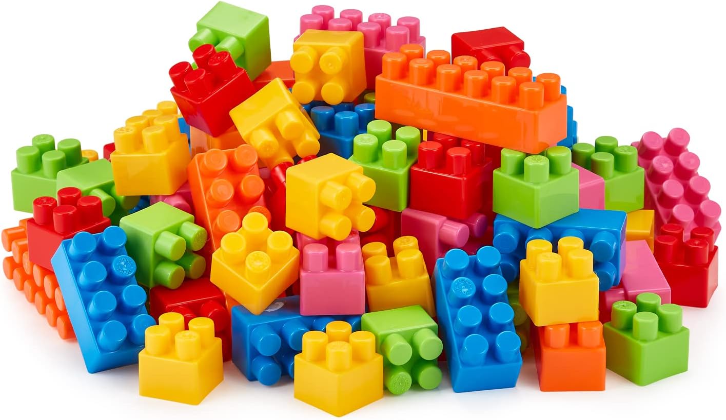 Ecoiffier Jouets 838 - Abrick Stacking Brick Bag - Construction Set for Children - 120 Pieces - From 18 Months - Made in France