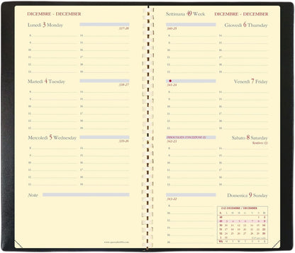 Quo Vadis 37408817MQ PLANORIZON Spiral IT Impala Weekly Planner, 8.8 x 17 cm, Dec/Dec
