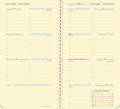 Quo Vadis 37408817MQ PLANORIZON Spiral IT Impala Weekly Planner, 8.8 x 17 cm, Dec/Dec