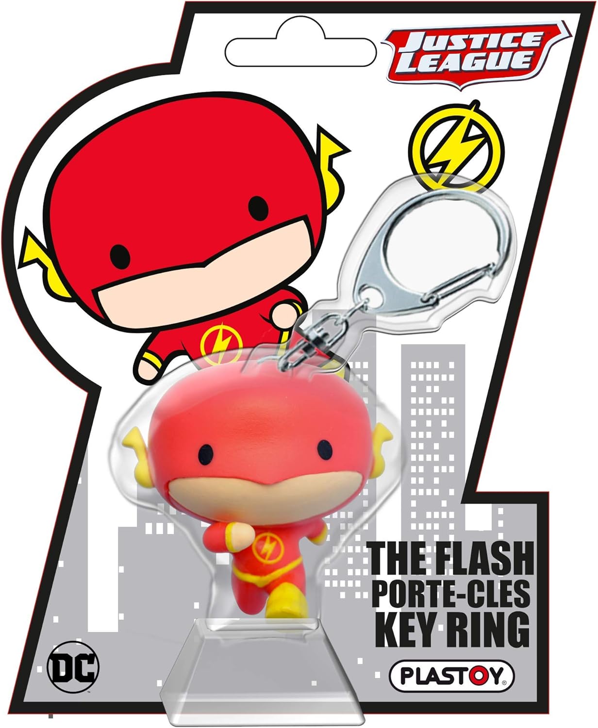 Plastoy- DC Comics The Flash Figurine Portachiavi, Multicolore, 6cm, 60707