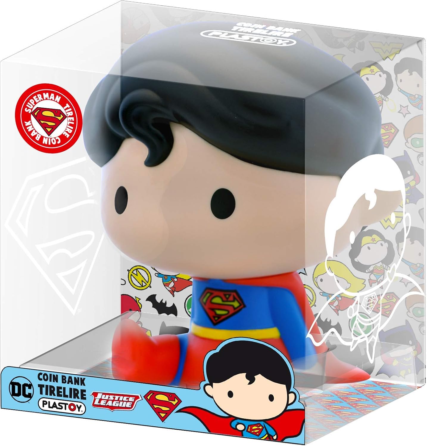 Funbox Media 80079 Justice League Superman Piggy Bank, Multi-Coloured