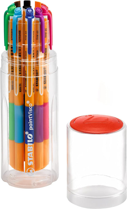 Gel Rollerball - STABILO pointVisco Set of 10 Assorted Colours Assorted Colours 10 Count (Pack of 1) Set