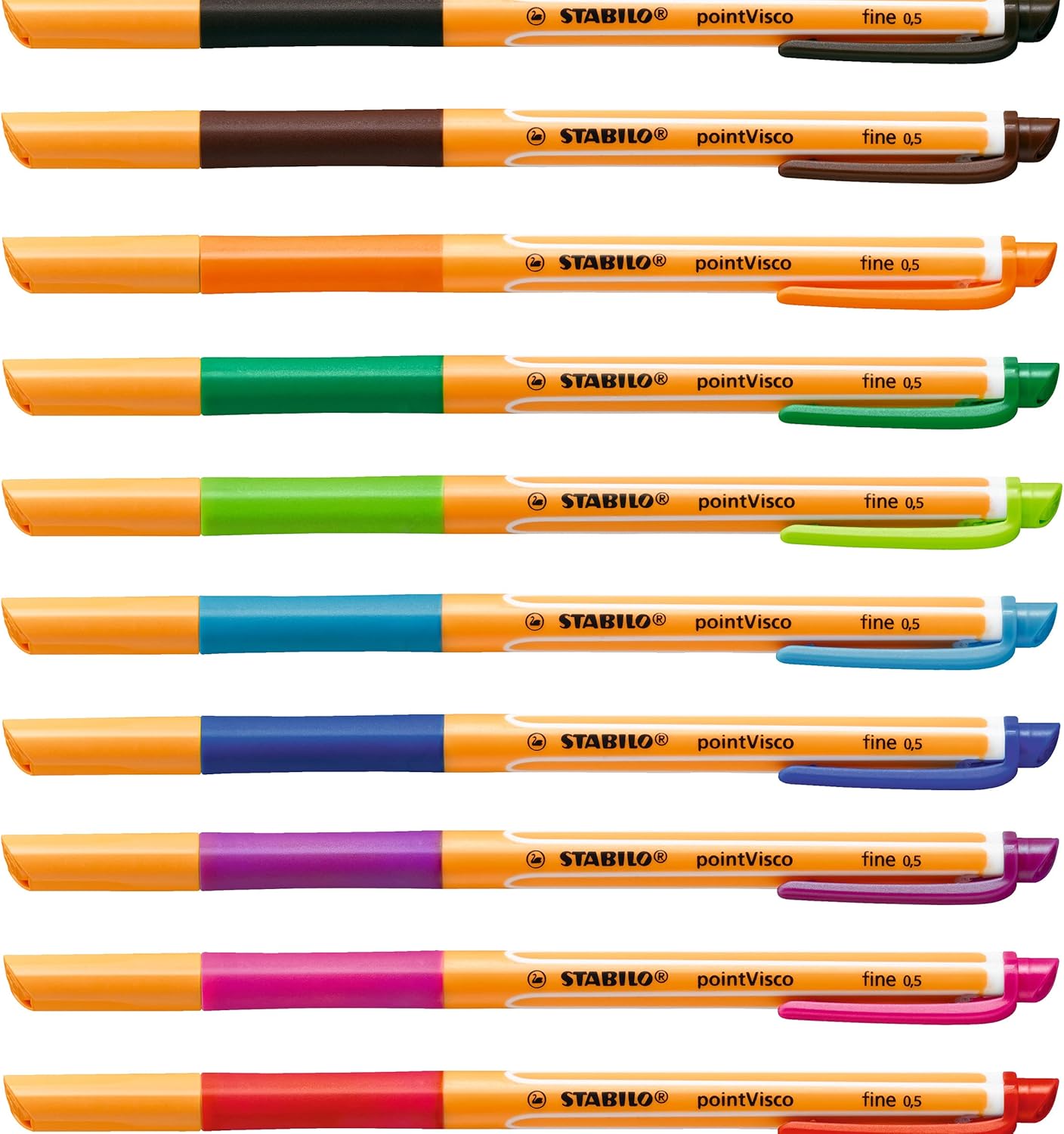Gel Rollerball - STABILO pointVisco Set of 10 Assorted Colours Assorted Colours 10 Count (Pack of 1) Set
