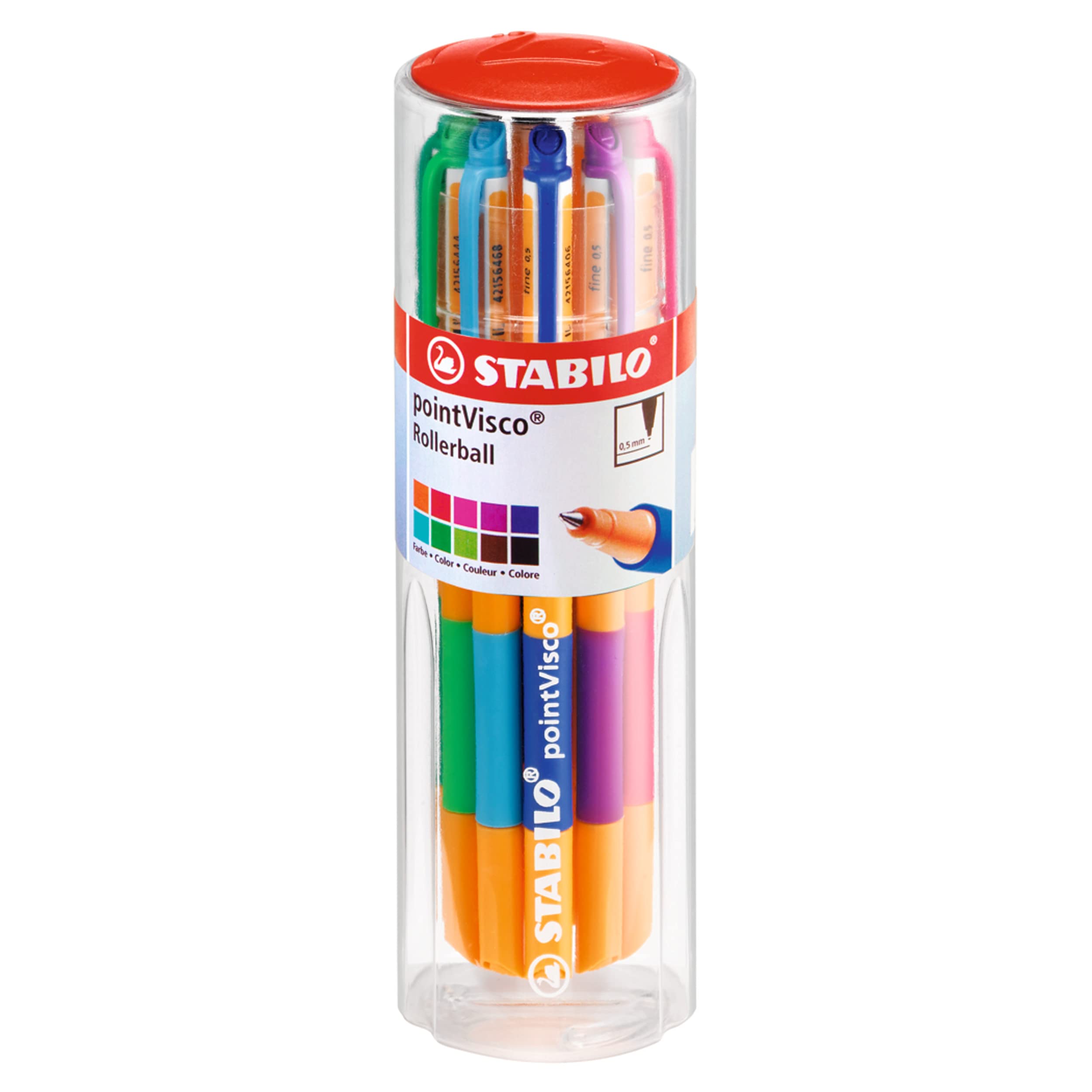 Gel Rollerball - STABILO pointVisco Set of 10 Assorted Colours Assorted Colours 10 Count (Pack of 1) Set