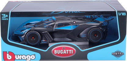 Bburago Bugatti Bolide: Modellauto im Maßstab 1:18, Türen beweglich, blau-schwarz (18-11047B