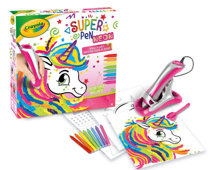 CRAYOLA - Neon Unicorn Super Pen, Wax Crayons Melt Game and Create Relief Drawings, Creative Activity and Gift for Children, Age 8+, 25-0510