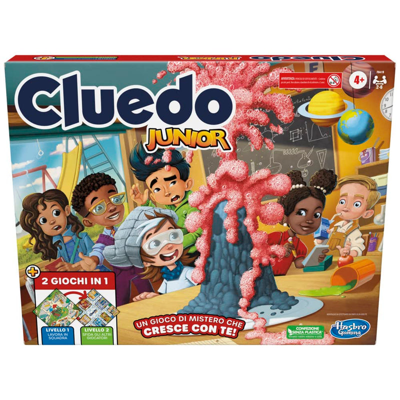 Hasbro Gaming Cluedo Junior, Gioco da Tavolo 2 in 1 con Tabellone Fronte-Retro, Gioco di Investigazione per Bambini e Bambine dai 4 Anni in Su per 2-6 Giocatori